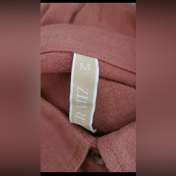 NEW! Cyer Vitz Size S Camel Button Down Maternity Midi Dress - Picture 5 of 9